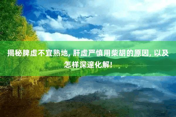 揭秘脾虚不宜熟地, 肝虚严慎用柴胡的原因, 以及怎样深邃化解!