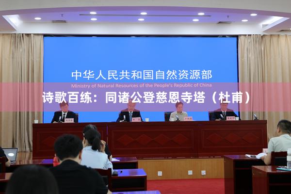诗歌百练：同诸公登慈恩寺塔（杜甫）